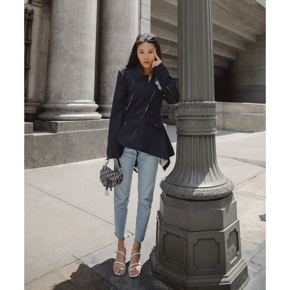 MONSE NAVY BLUE DECONSTRUCTED SLASHED JACKET BLAZER 4 NWOT - Picture 11 of 16